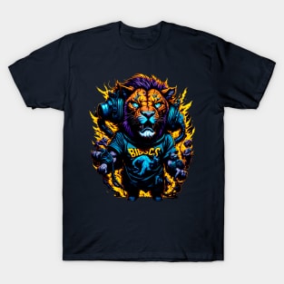 Roaring Beats - Urban Lion with Headphones and Streetwear T-Shirt